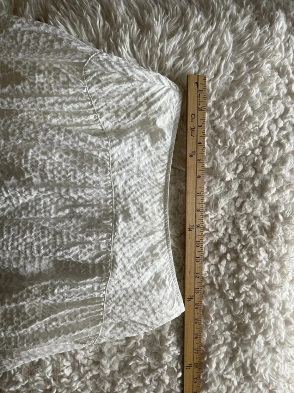 Women's dropped waist textured lined white uniqlo maxi skirt M cottage fairy